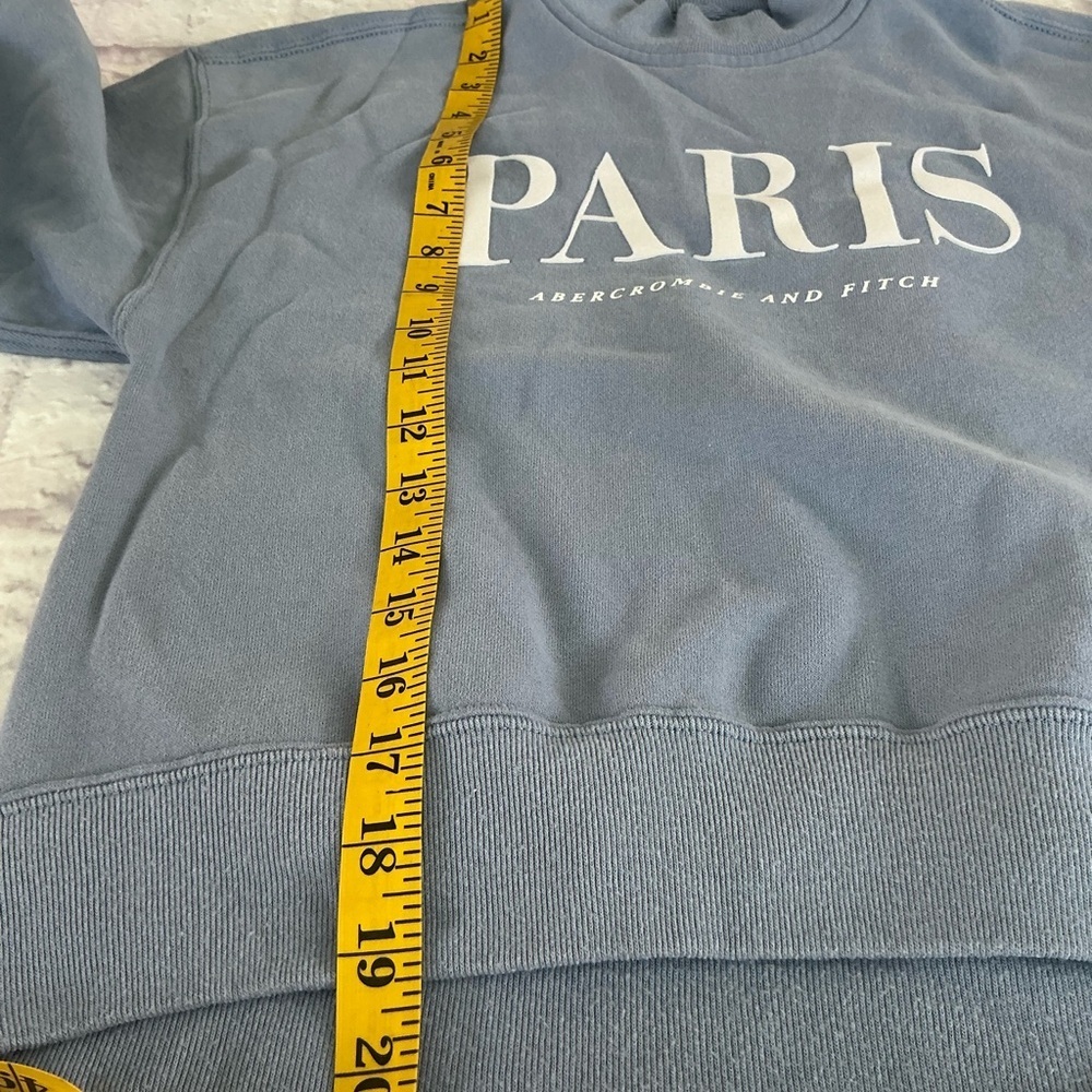 Abercrombie & Fitch Sweatshirt Soft AF Collection Paris Cropped Oversized ZS XXS - Picture 3 of 6